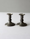 vintage KMD Royal Holland pewter candlestick holders pair