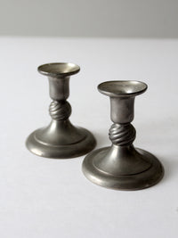 vintage KMD Royal Holland pewter candlestick holders pair