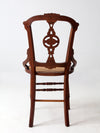antique Victorian Eastlake chair with cane seat