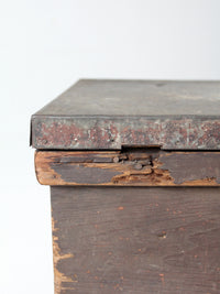 antique railroad conductor's box with original railway paperwork