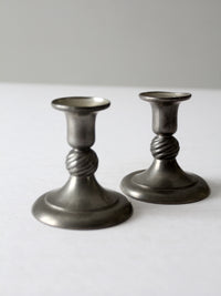 vintage KMD Royal Holland pewter candlestick holders pair