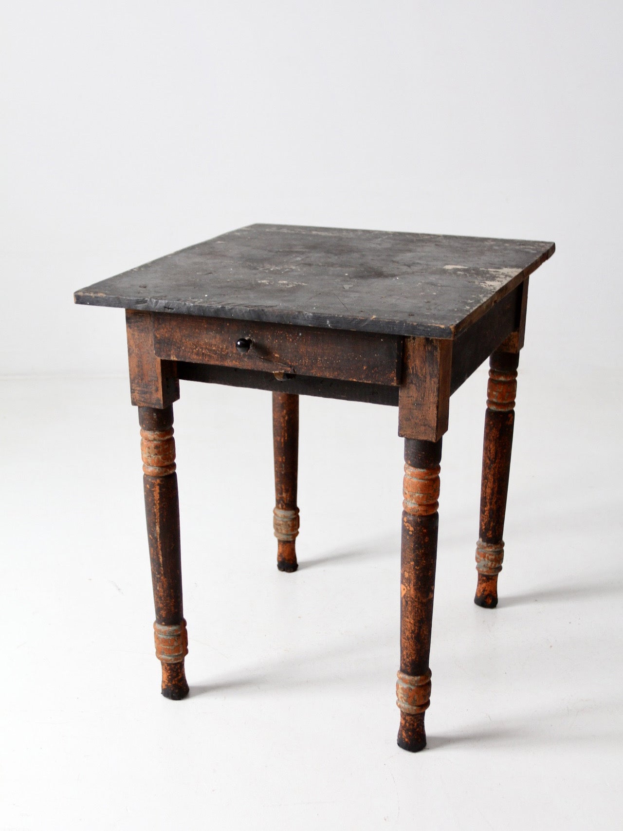 antique primitive end table with drawer