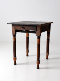 antique primitive end table with drawer