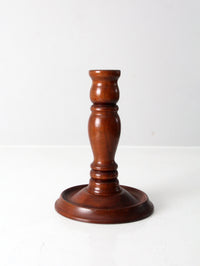 vintage handmade wood candlestick holder