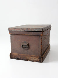 antique railroad conductor's box with original railway paperwork