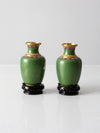 vintage cloisonne vase pair