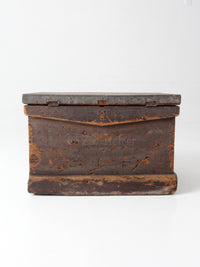 antique railroad conductor's box with original railway paperwork