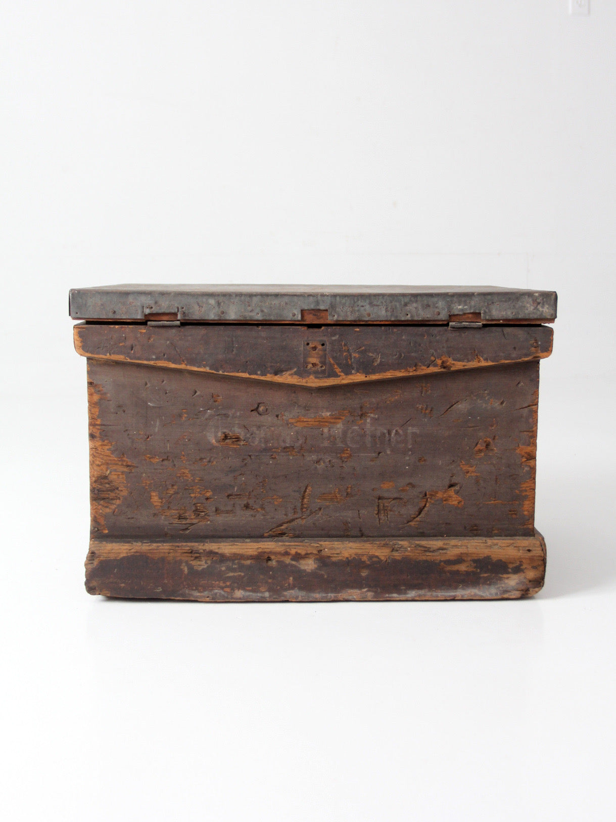antique railroad conductor's box with original railway paperwork