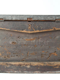 antique railroad conductor's box with original railway paperwork