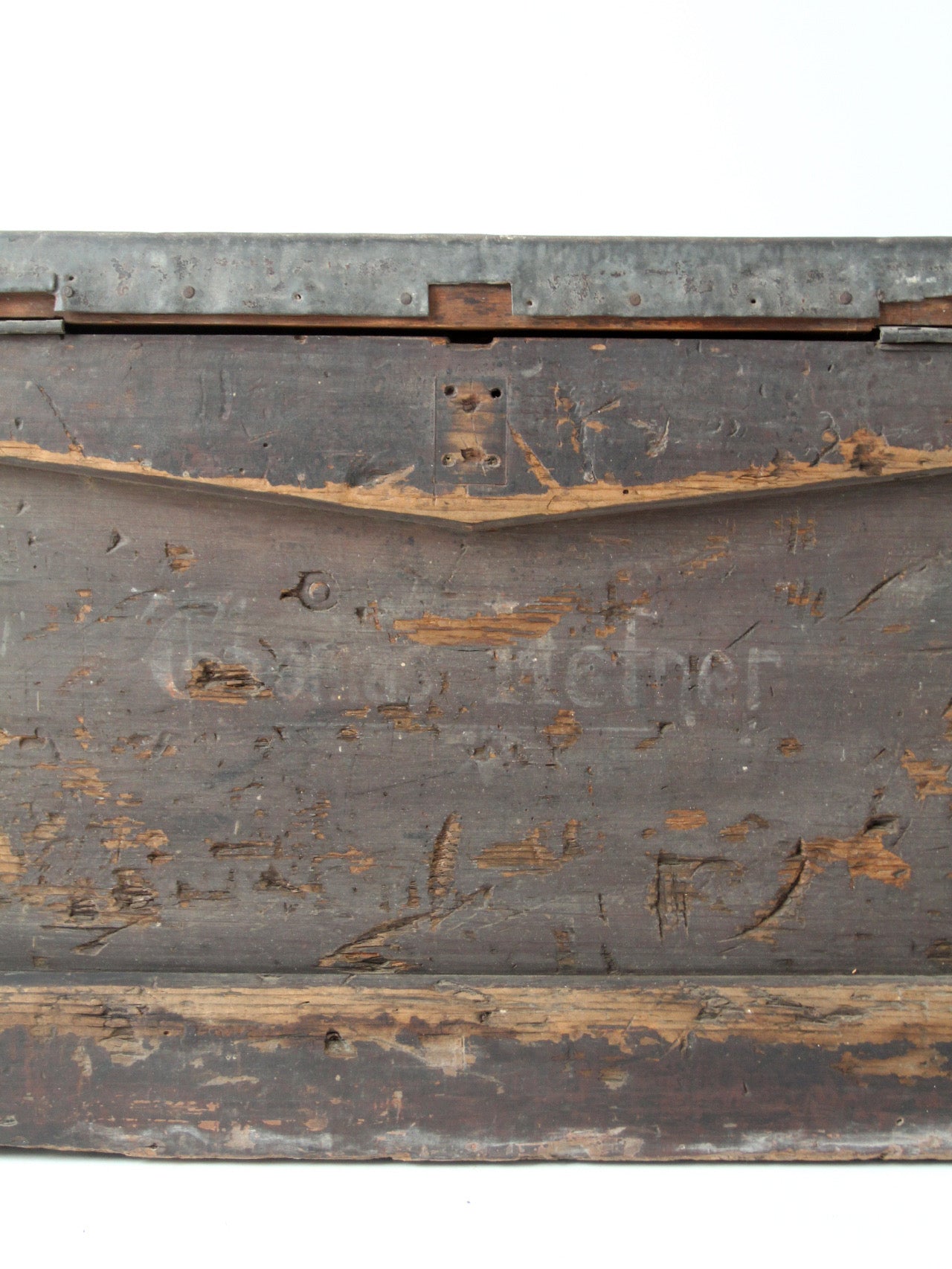 antique railroad conductor's box with original railway paperwork