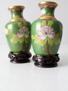 vintage cloisonne vase pair