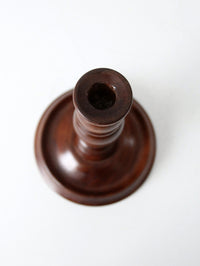vintage handmade wood candlestick holder