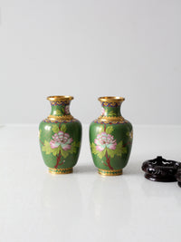 vintage cloisonne vase pair