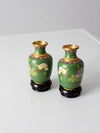 vintage cloisonne vase pair