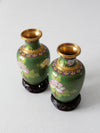 vintage cloisonne vase pair