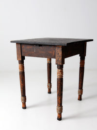 antique primitive end table with drawer