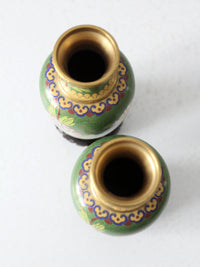 vintage cloisonne vase pair