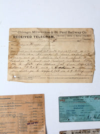 antique railroad conductor's box with original railway paperwork