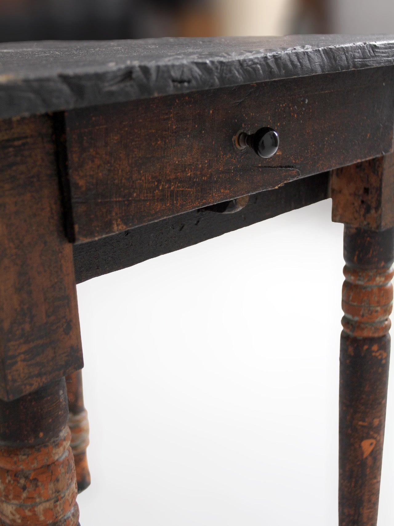 antique primitive end table with drawer