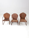 mid century children's metal patio chairs set 3