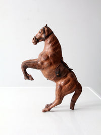 vintage leather horse figurine