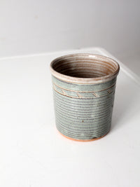 vintage studio pottery cache pot vase