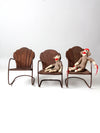 mid century children's metal patio chairs set 3