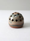 vintage studio pottery flower frog vase