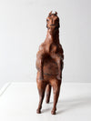 vintage leather horse figurine