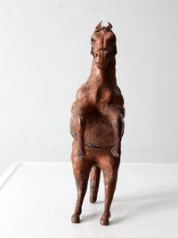 vintage leather horse figurine