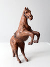 vintage leather horse figurine