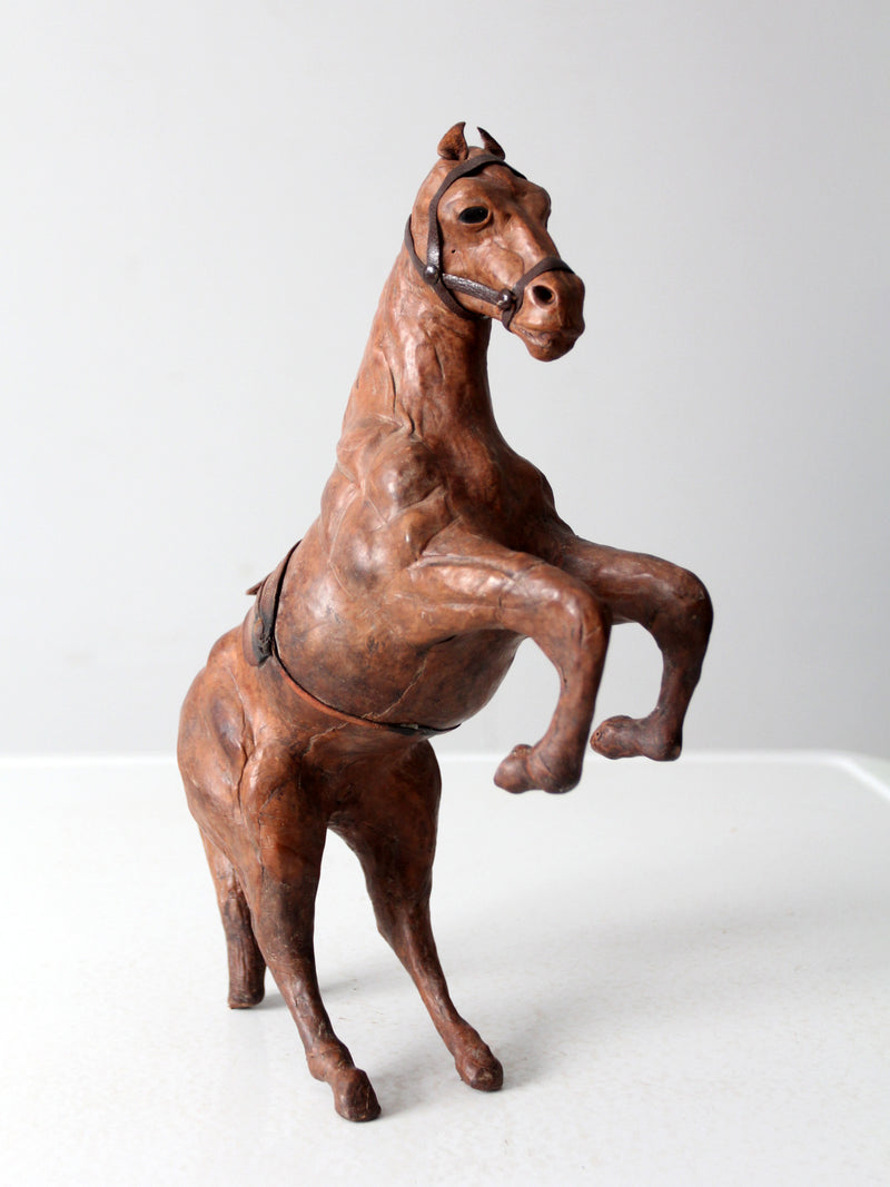 vintage leather horse figurine