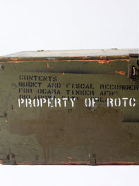 WWII military wooden storage crate trunk