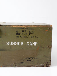 WWII military wooden storage crate trunk