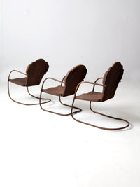 mid century children's metal patio chairs set 3