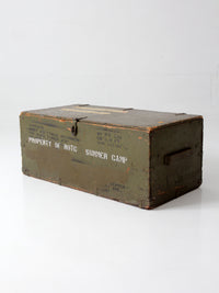 WWII military wooden storage crate trunk