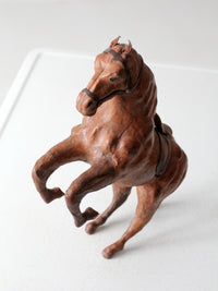 vintage leather horse figurine