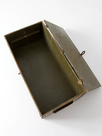 WWII military wooden storage crate trunk