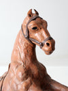 vintage leather horse figurine