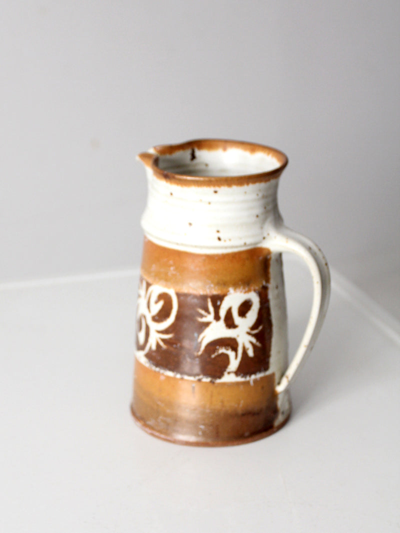 vintage studio pottery pitcher