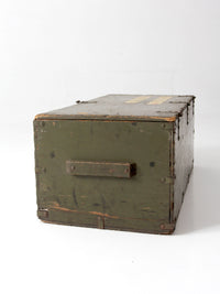 WWII military wooden storage crate trunk