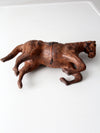 vintage leather horse figurine