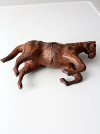 vintage leather horse figurine