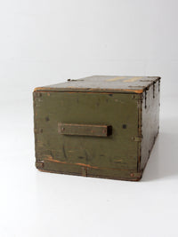 WWII military wooden storage crate trunk