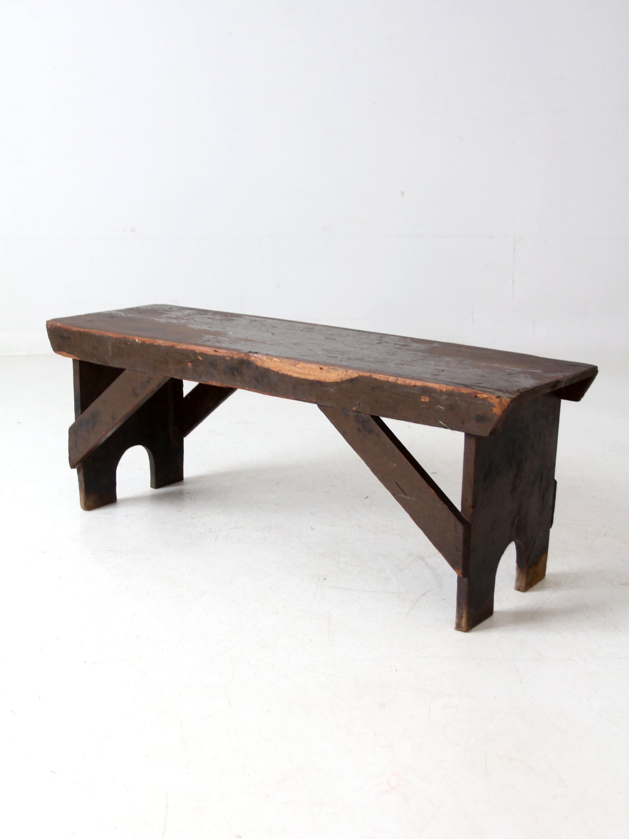 primitive antique rustic farmhouse bench