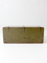 WWII military wooden storage crate trunk