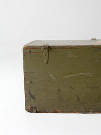 WWII military wooden storage crate trunk