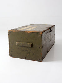 WWII military wooden storage crate trunk