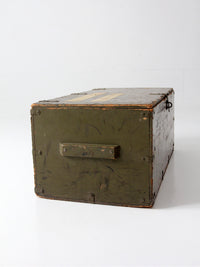WWII military wooden storage crate trunk