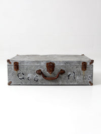 antique galvanized metal travel case